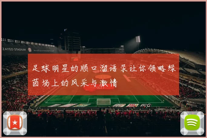 足球明星的顺口溜语录让你领略绿茵场上的风采与激情